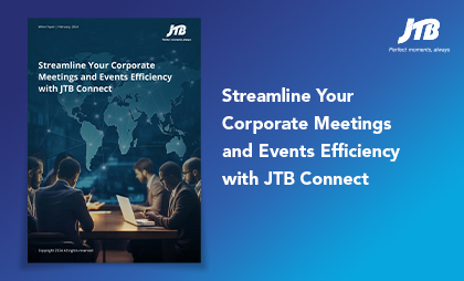 An image showing Streamline your corporate meetings and events efficiently with JTB connect.